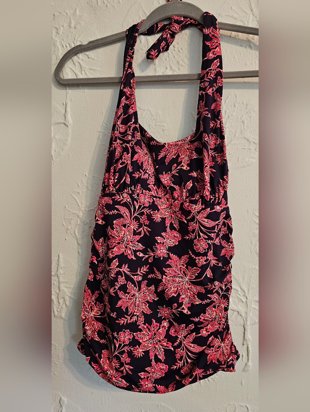 Lands' End Halter Tankini Top Floral Print Women's NWT Size 2